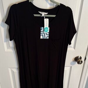 Black Short Sleeve T-Shirt Dress
